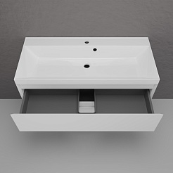 Style Line Тумба под раковину Манхэттен 100 Plus подвесная эмаль белая матовая – фотография-4